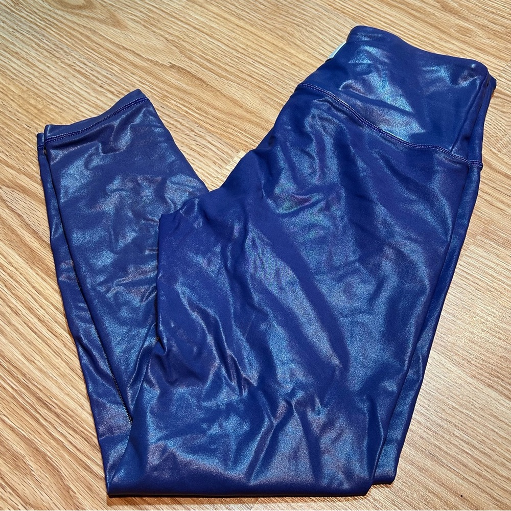 Zyia‎ Active purple plum metallic leggings 4